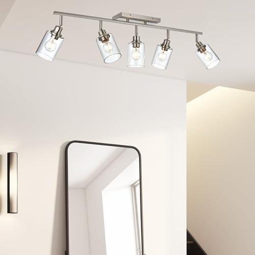 5 Light Track Lighting Kit Brushed Nickel Kitchen Track Lighting (Brushed Nickel / 5 Lights)