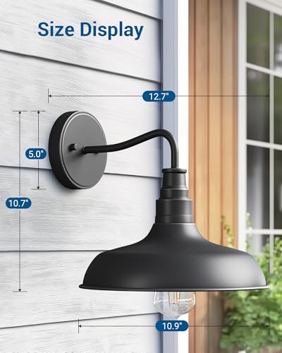 2 Pack Gooseneck Barn Outdoor Wall Light