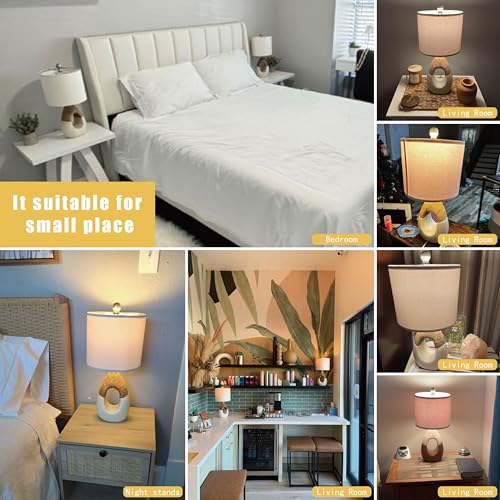 Boho Table Lamps Bedroom Living Room Set 2 Sleeping and Reading