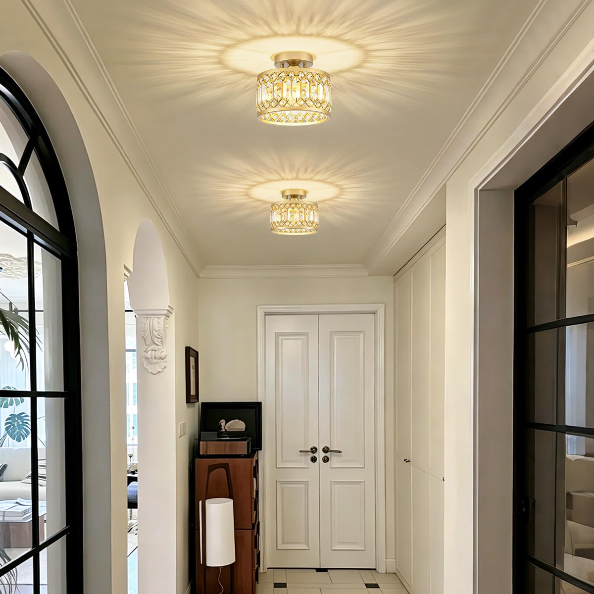 Crystal Gold Ceiling Light (Gold / 9 Inch)