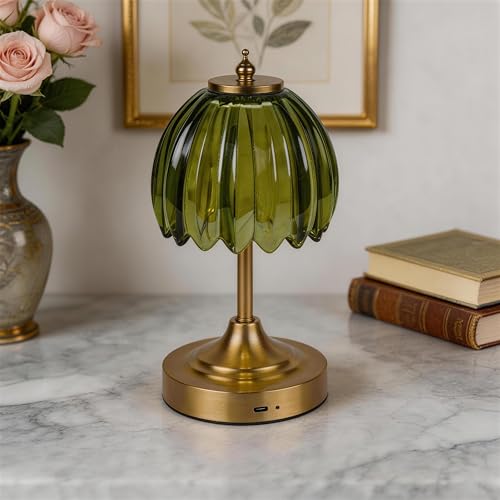 Upgrade Mini Tulip Cordless Table Lamp (Amber Green)