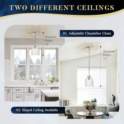 Small Chrome Bell Glass Pendant Light (Chrome / Small)