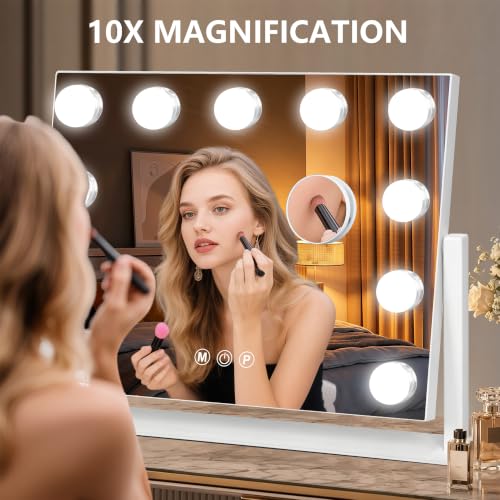 Vanity Mirror with Lights (White / 17"L x 13"W)