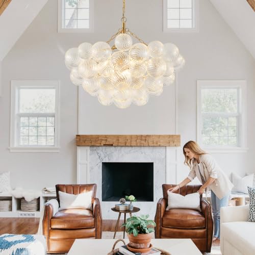Modern Glass Chandelier (Pendant 9-Light 31.1 inches Gold)