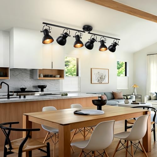6 Light Kitchen Track Lighting Rotatable Heads for Farmhouse Island (6 Light)