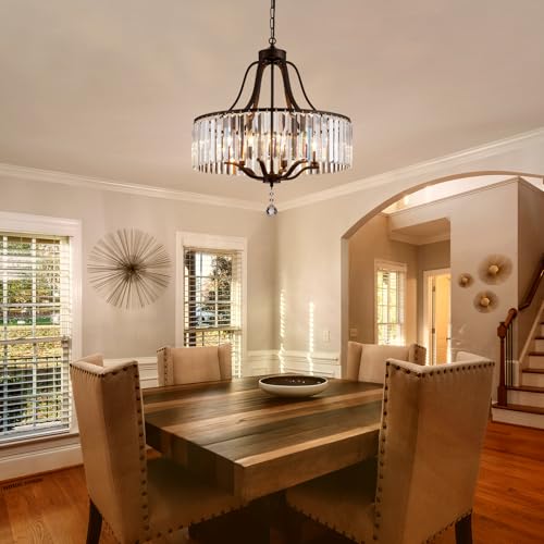 Modern Crystal Chandeliers Round 6 (168-Black)