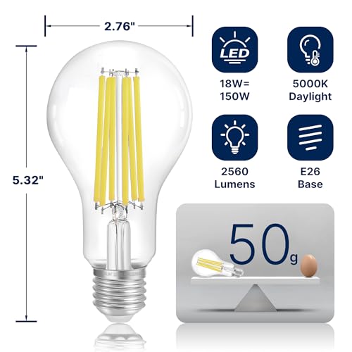 150W Eq Dimmable A23 LED (150w 5000k Daylight / 4 Count (Pack of 1))