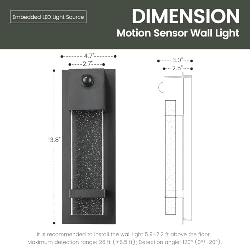 HWH 2 Pack Motion Sensor Outdoor Wall Lamps (Motion Sensor / 2-Pack)