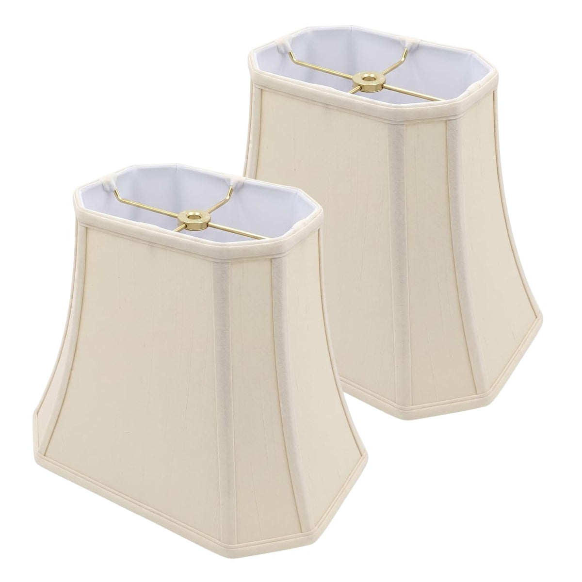 BSO-710-12EG-2 Rectangle Cut Corner Basic Lamp Shade, (5x6.5) x (8x12) x 10, Eggshell, 2-Pack ((5x6.5) x (8x12) x 10 / Eggshell - 2 Pack)