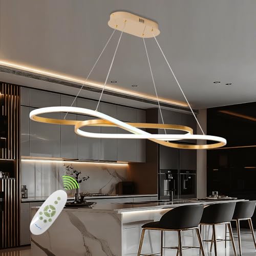 Gold 47.24in Linear Dimmable LED Pendant Chandelier 3000K (Gold / 47.24in)