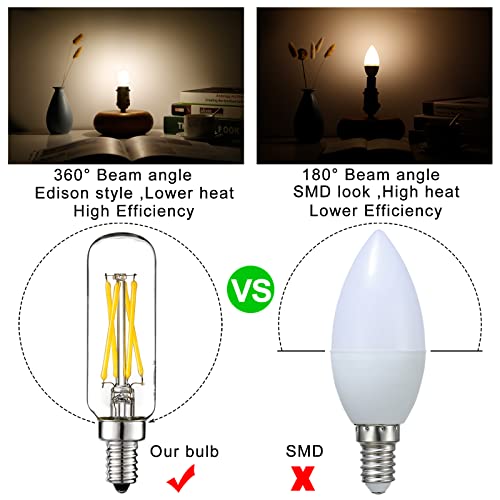 T6 T25 E12 Candelabra Bulb 60 watt (Neutral White 4000k 6w)