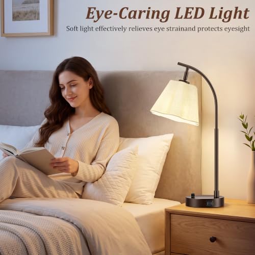 Table Lamps Set of 2 (reddish-brown base + beige shade)