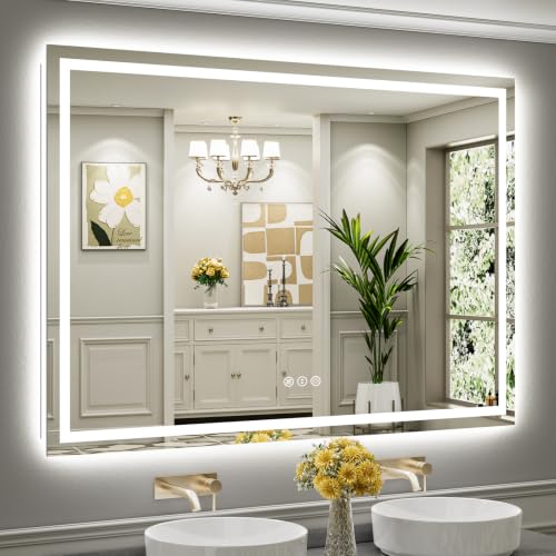 68x48 Inch LED Bathroom Mirror with Lights (Backlit+front Lit / 68"L x 48"W)