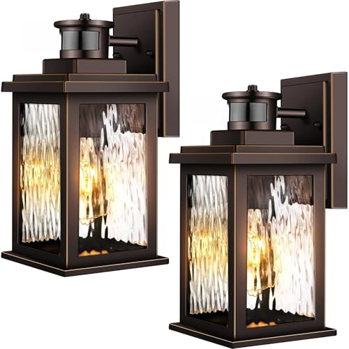 Motion Sensor Outdoor Light Fixture (ORB(Gold Trim) / Standard)