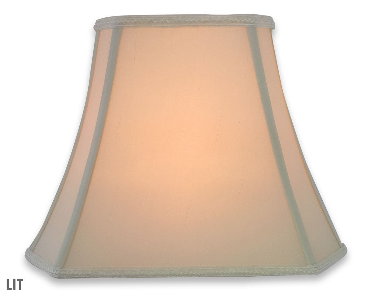 DSO-68-16EG Rectangle Cut Corner Bell Designer Lamp Shade, (6.25x8) x (11x16) x 12, Eggshell ((6.25 x 8) x (11 x 16) x 12 / Eggshell)