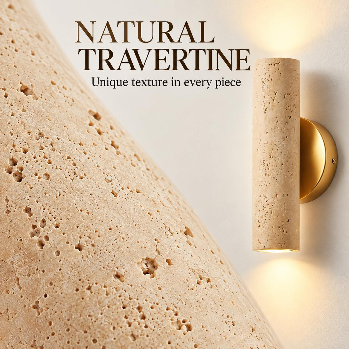 Natural Yellow Travertine Wall Sconce (Natural Yellow Travertine / 1 Pack)