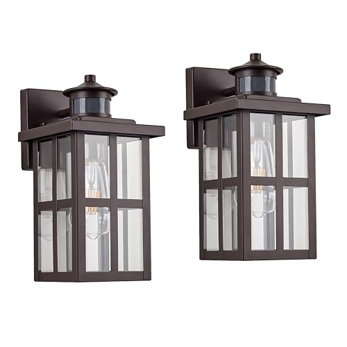 Bronze Motion Sensor Outdoor Wall Light 2 Pack (Bronze / 2 Pack H11.75" Motion)