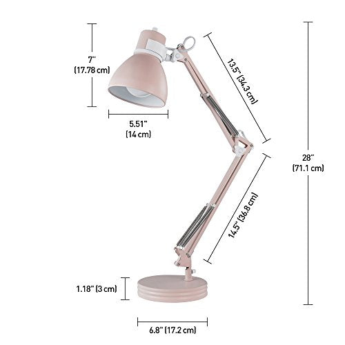 52028 28" Swing Arm Architect Desk Lamp (Rose / 28 inches)