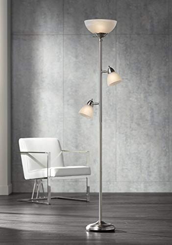 360 Lighting Ellery 72" Tall Nickel Tree Torchiere 3