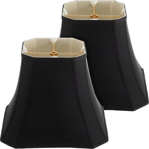 Set of 2 Bell Lamp Shade 7.5" Top x 12" Bottom x 10.25" High (7.5" Top x 12" Bottom x 10.25" High / Black)