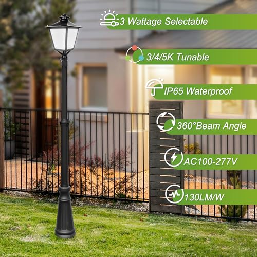 LED Lantern Post Top Pole Light (80/100/120W Selectable)