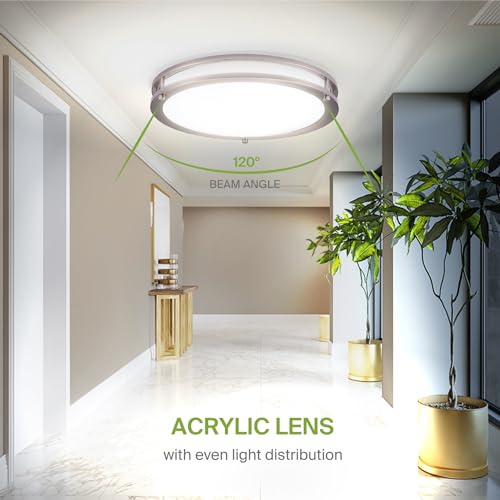 LED 18" Round Flush Mount Lighting (Brushed Nickel)