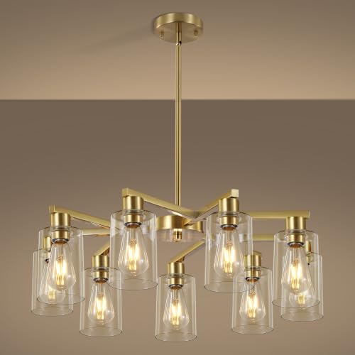 6 Light Black Modern Farmhouse Chandelier for Dining Room Light Fixtures Over Table