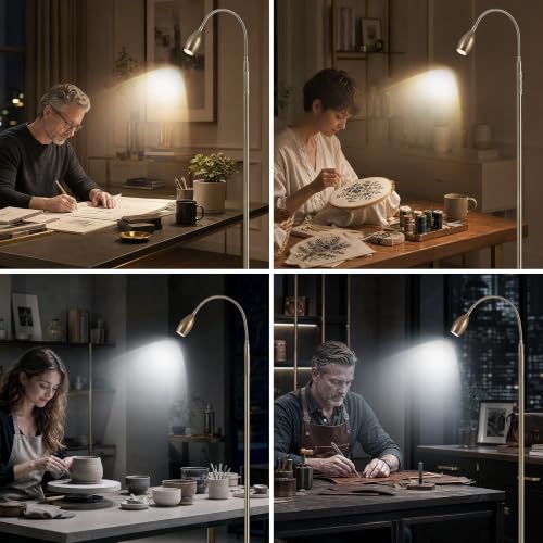 72" Reading Floor Lamp (Antique Brass)