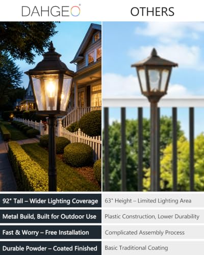 Large Outdoor Lamp Post Light with Warm Bulb (92" - Warm Bulb)