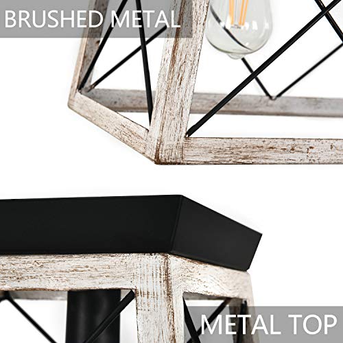 37.8Inches Farmhouse Rectangular Chandelier Rustic (37.8InchesWhite)