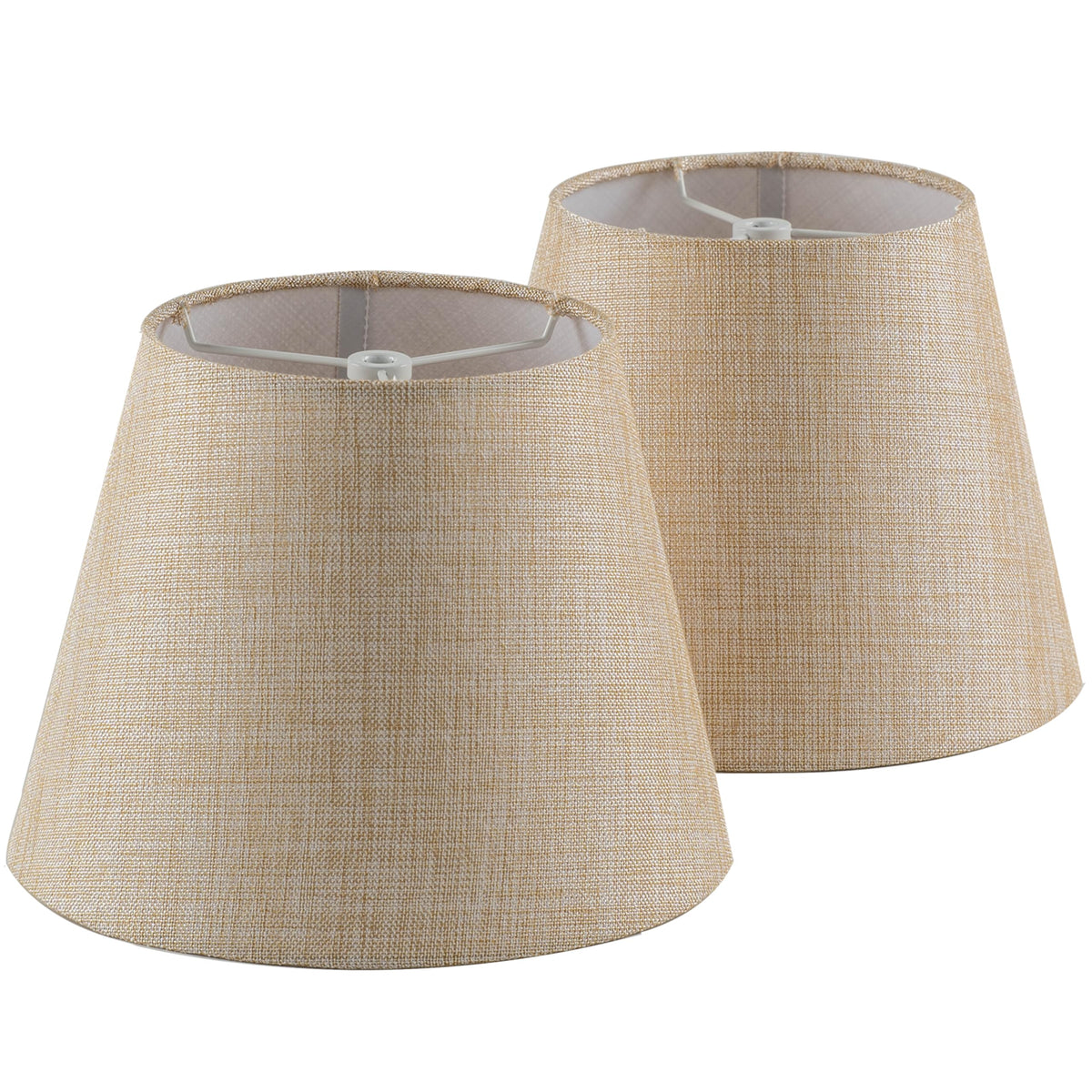 Lazwppi Set of 2 Spider Fitter Replacement Small Lamp Shade for Table Lamps (Oatmeal Beige)