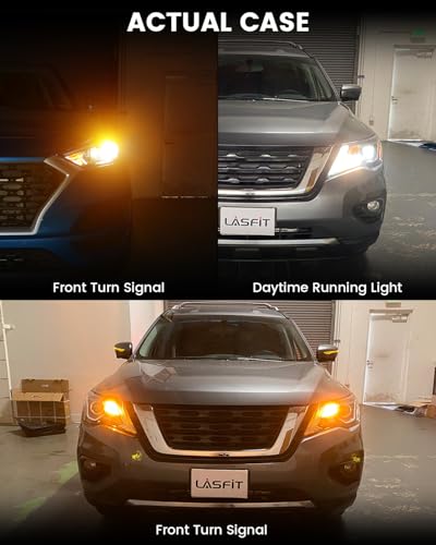 T3 7443 Switchback LED Bulb 7444NA Front Turn Signal CANBUS Error Free White Amber NEW 500% Brighter 7444NA W21W DRL Parking Light Built In Resistor Anti Hyper Flash (Amber/White / 7443)