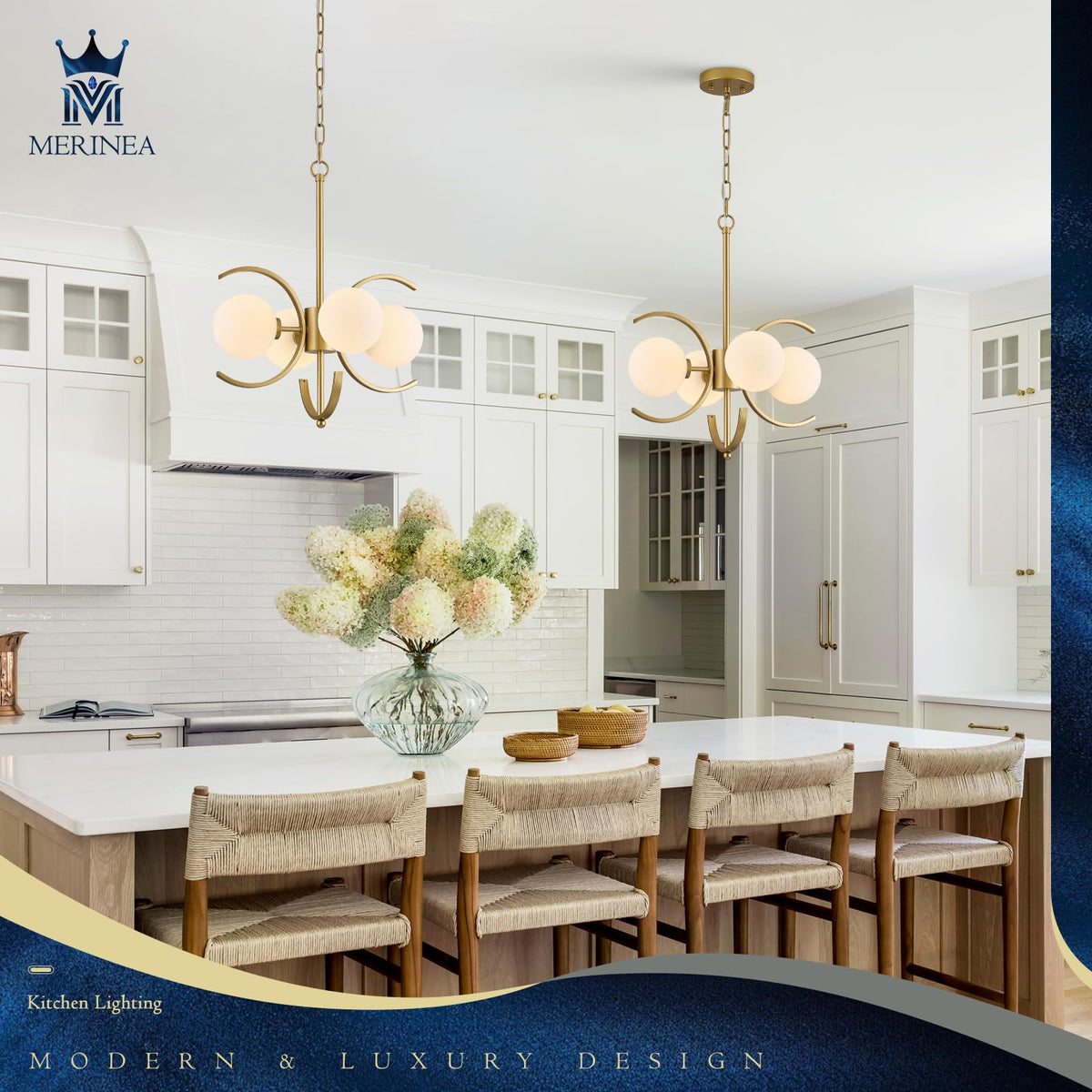 Gold Sputnik Chandelier with Milk Glass Globe 4 Lights L16.5 Inch (Gold milk glass / Small-16.5”)
