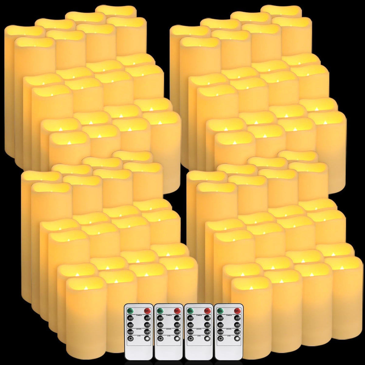 Set of 96 Waterproof Outdoor Flameless Candles (96 Ivory)