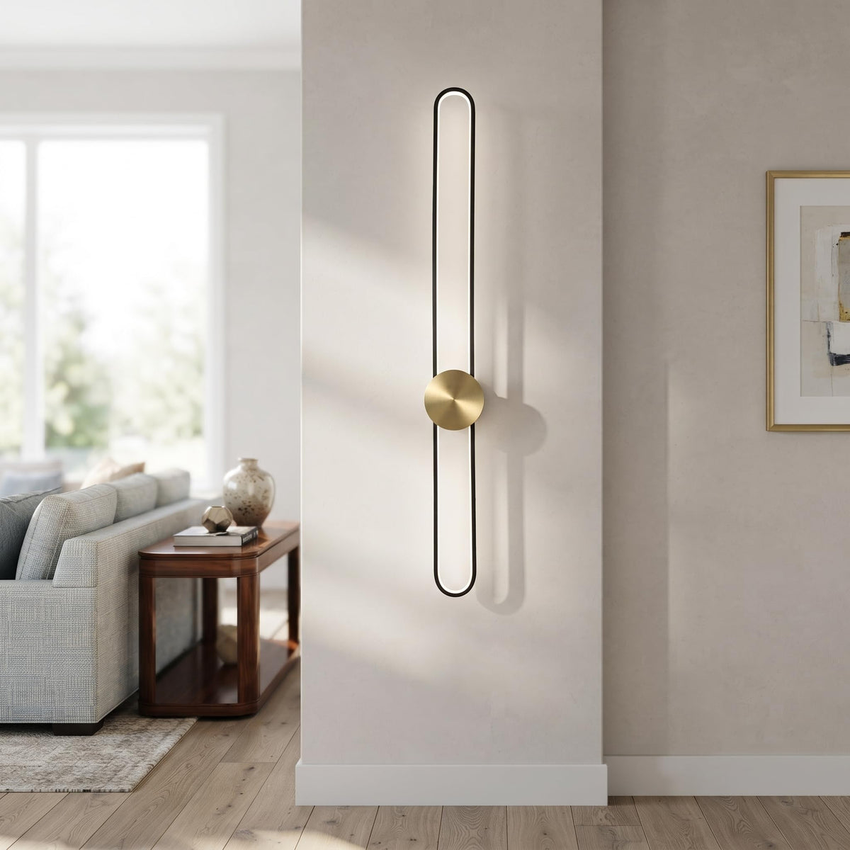 Modern Wall Sconce 4000K Dimmable LED Wall Light Fixture (Black / 43.3 inch, 4000K)
