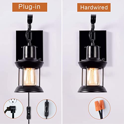 Rustic Wall Lamps (Black 2 Packs)