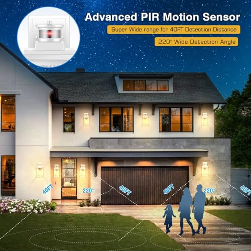 2 Pack Motion Sensor Outdoor Wall Lantern (Matte White / Standard)