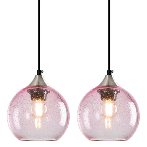 Pink Pendant Lights Kitchen Island 2 Pack (Pink / S - 5.9 in)
