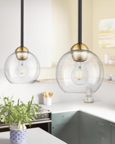 2 Pack Globe Clear Glass Lampshades (5.1 " Height - 2 Pack / Clear)
