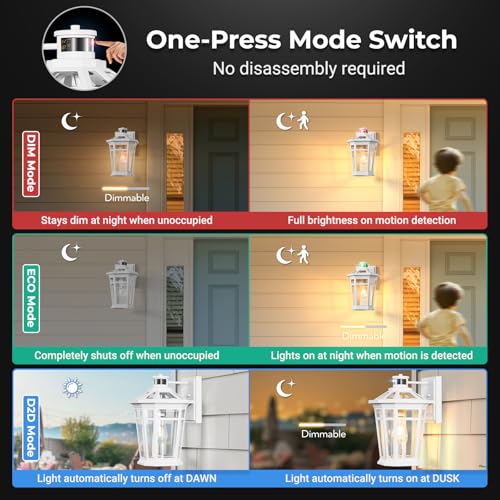 White Large Adjustable Sensitivity Motion Sensor Outdoor Lights (White / Large 1-Pack)