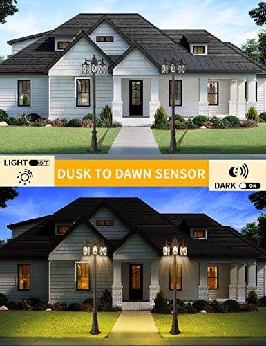 Modern Outdoor Street Light 82.7" H Dusk to Dawn 3 (Black Finish)