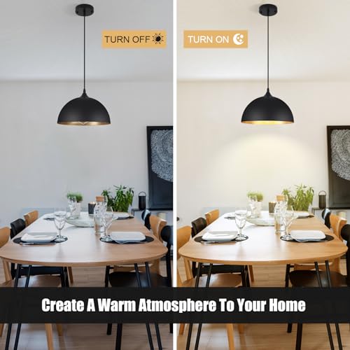 3 Pack Black Pendant Lights Kitchen Island (Black & Gold / 11.8 inch (3PCS))
