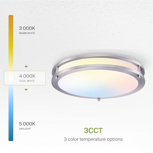 LED 14" Round Flush Mount Lighting (Brushed Nickel)