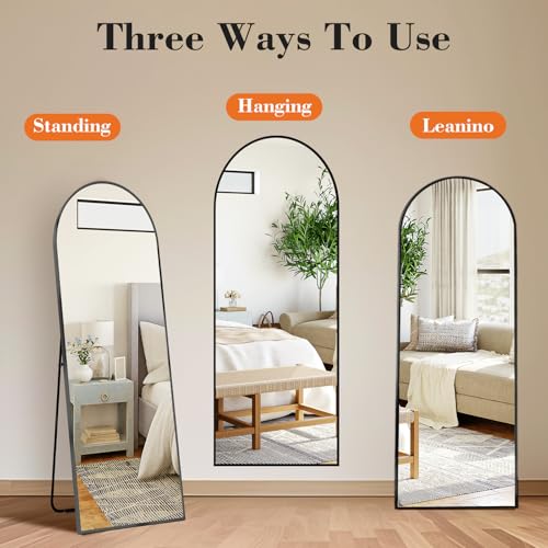 19"x58" Arched Mirror Full Length (Black-arched / 58"L x 19"W)