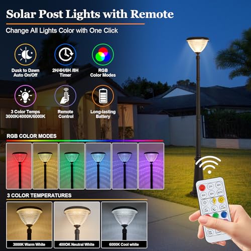 Dusk to Dawn LED Solar Street Light with Diamond Polycarbonate Shade (Black / X-Large)