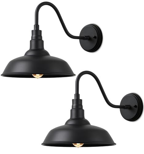 10" Outdoor Gooseneck Barn Lights (10 Dome - 2 Pack)