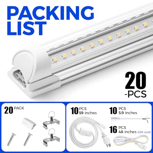 T8 LED Shop Lights 4FT (5000K / 4ft-20 Packs)