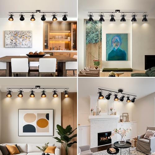 6 Light Kitchen Track Lighting Rotatable Heads for Farmhouse Island (6 Light)