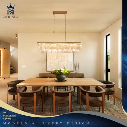 Gold Crystal Chandeliers 12 Lights 40" Rectangle Chandelier (Gold / Long-39.4”)