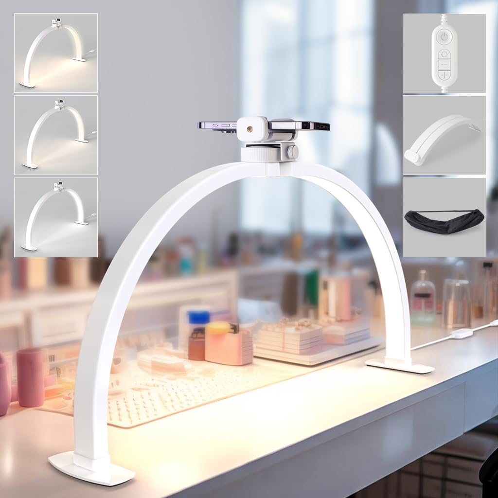 Large Half Moon Light for Nail Desk (Crystal White)